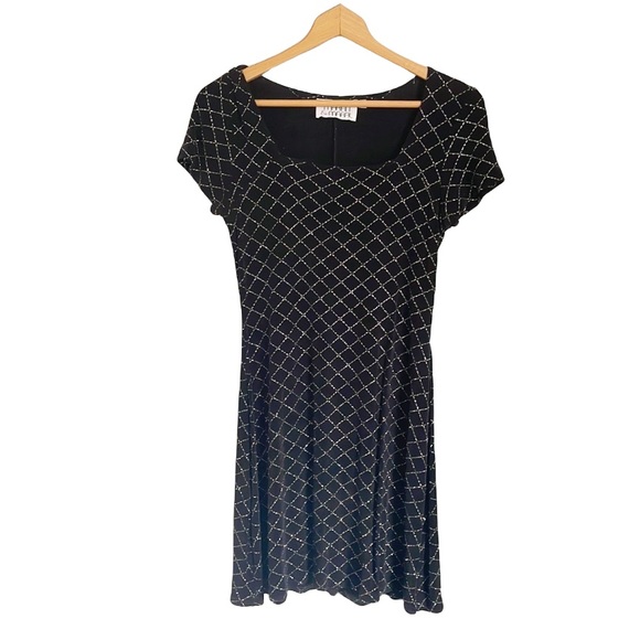 marian & maral Dresses & Skirts - Vintage marian & maral black metallic black cap sleeve mini Y2K dress size M